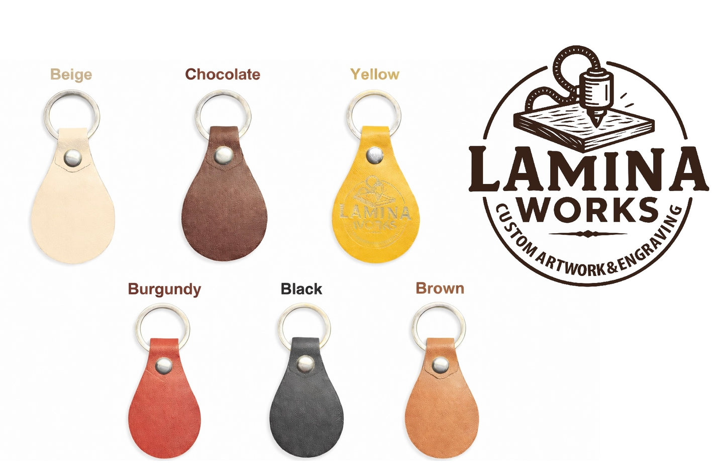 Teardrop Customized Leather Keychains