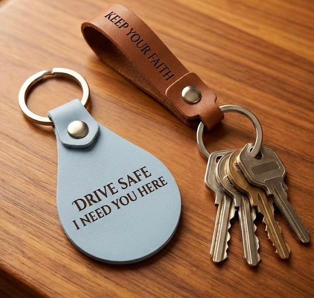 Teardrop Customized Leather Keychains