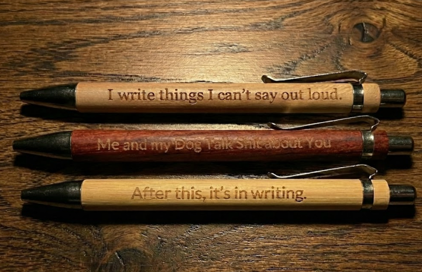 Custom Engraved Wood Pens (3 Colors)